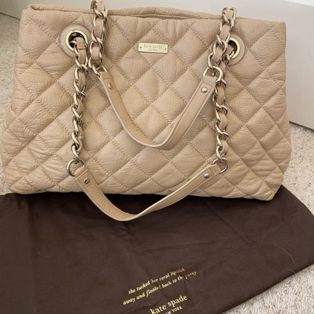 Kate Spade New York Cream Purse Handbag with Dust Cover 🐝 - Picture 4 of 13